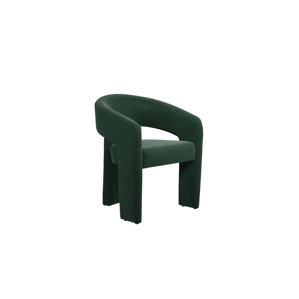 Rina Black Dining Table with 4 Alba Forest Green Chairs