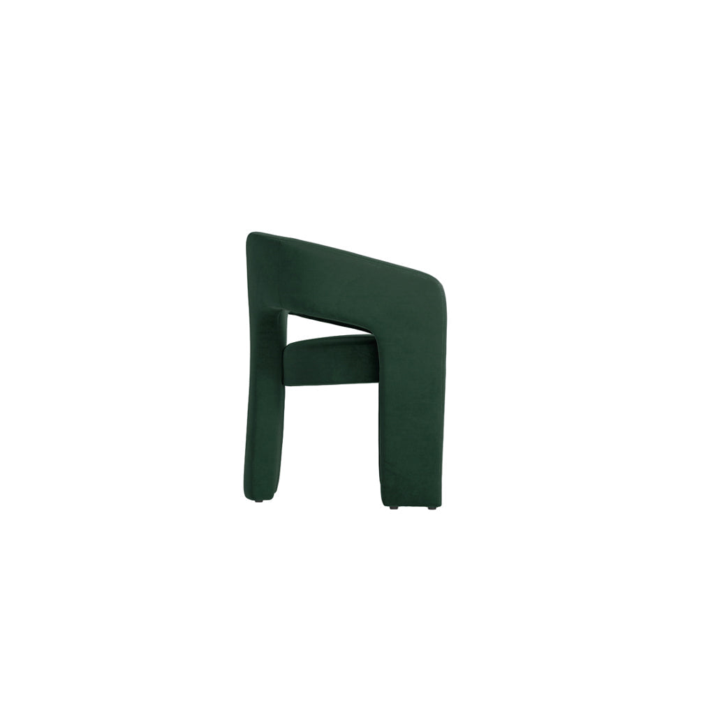 Rina Black Dining Table with 6 Alba Forest Green Chairs