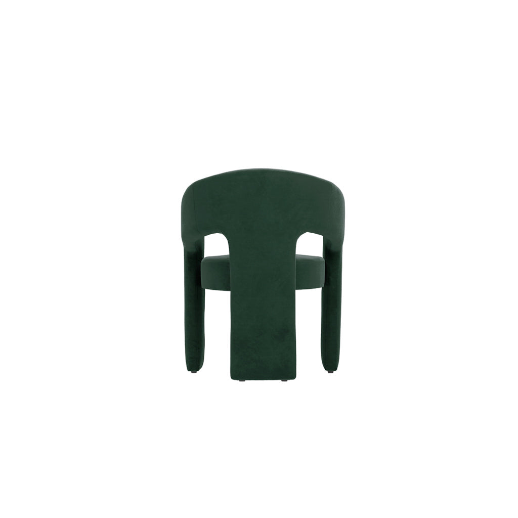 Rina Black Dining Table with 6 Alba Forest Green Chairs