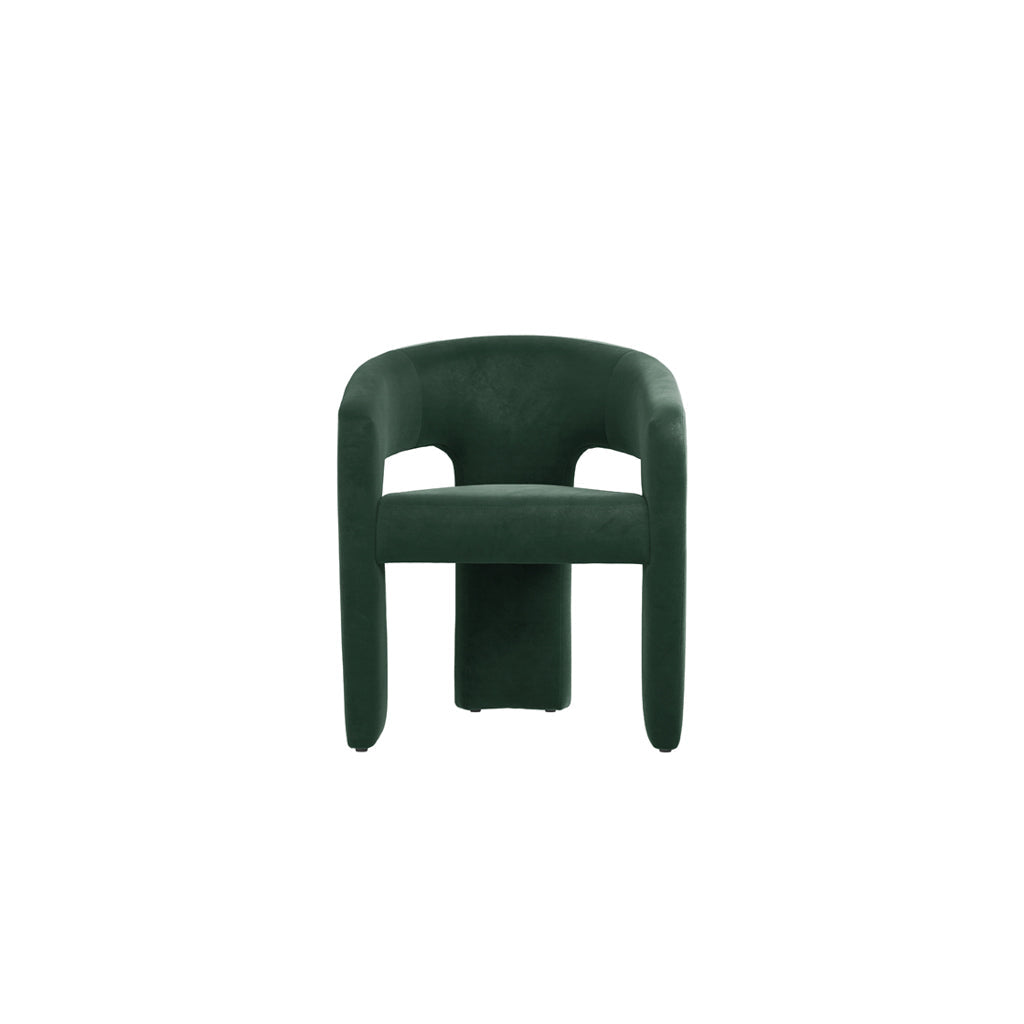 Rina Black Dining Table with 6 Alba Forest Green Chairs