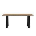 Russet Wood & Black Frame Dining Table