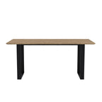 Russet Wood & Black Frame Dining Table