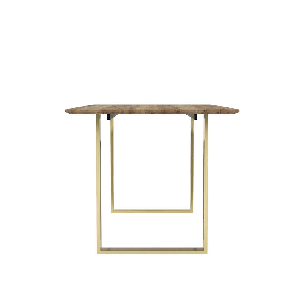 Russet Wood & Gold Frame Dining Table