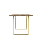 Russet Wood & Gold Frame Dining Table