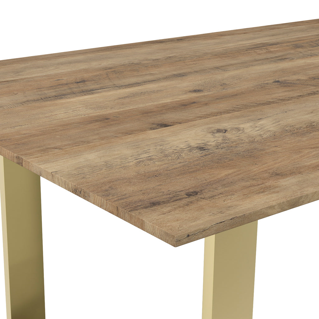Russet Wood & Gold Frame Dining Table