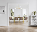 Russet Wood & Gold Frame Dining Table