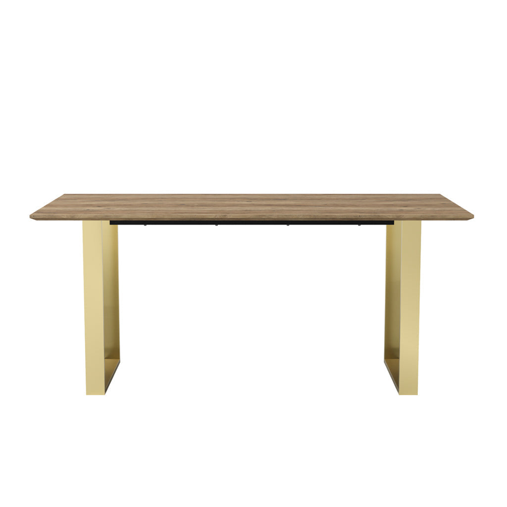 Russet Wood & Gold Frame Dining Table