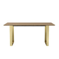 Russet Wood & Gold Frame Dining Table