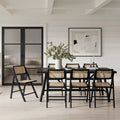 Louie Black Dining Table with 6 Ashton Black Dining Chairs