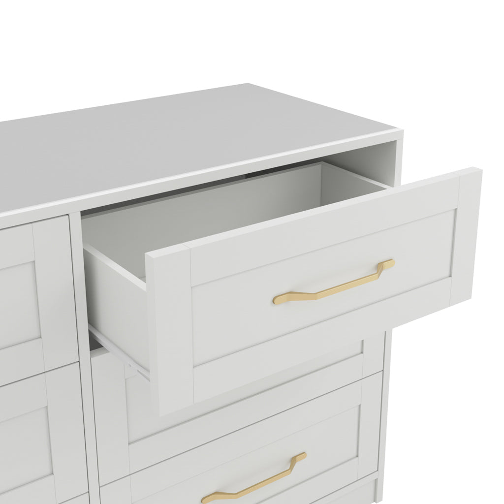 White Chest Of Drawers With Gold Handles