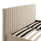 Beige Double Ottoman Bed