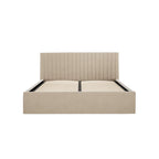 Beige Double Ottoman Bed