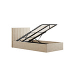 Beige Single Ottoman Bed