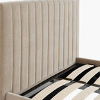 Beige Single Ottoman Bed