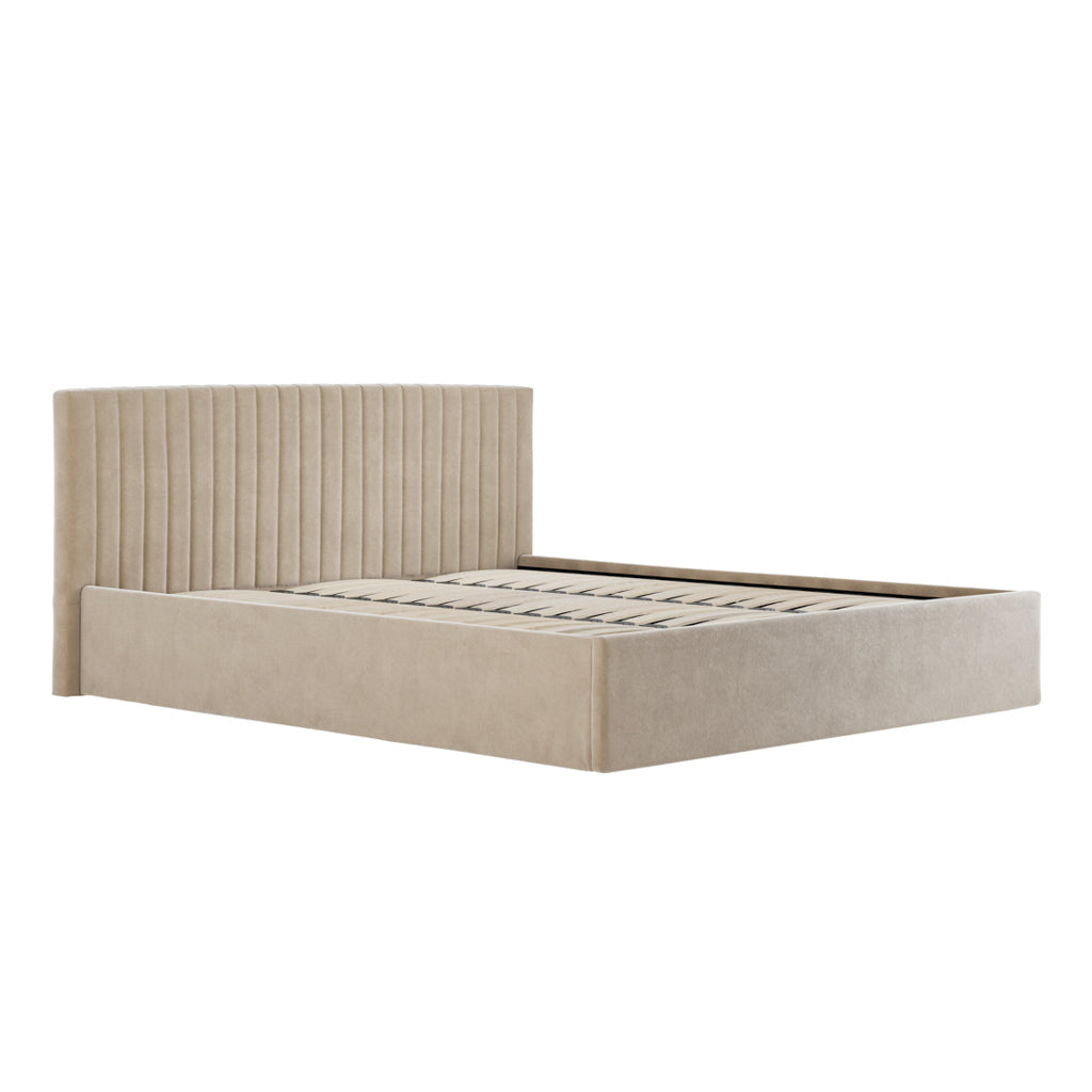 Beige Super King Ottoman Bed
