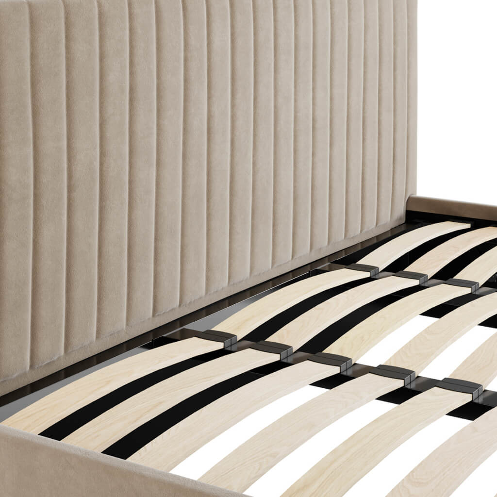 Beige Super King Ottoman Bed
