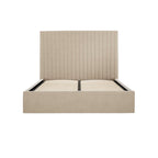Beige Tall Kingsize Ottoman Bed