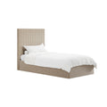 Beige Tall Single Ottoman Bed