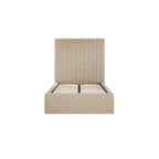 Beige Tall Single Ottoman Bed