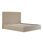 Beige Tall Super Kingsize Ottoman Bed