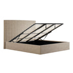 Beige Tall Super Kingsize Ottoman Bed