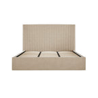 Beige Tall Super Kingsize Ottoman Bed