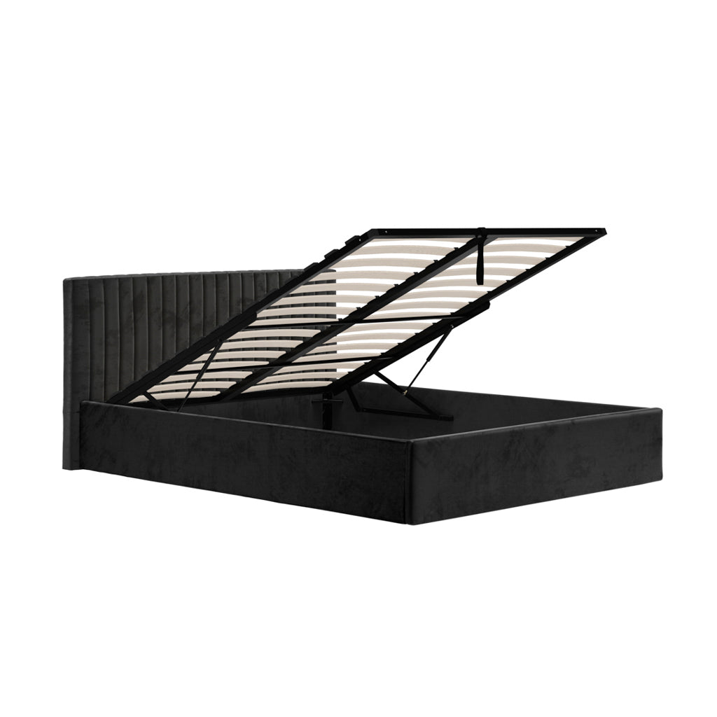 Berlin Black Ottoman Bed In Double