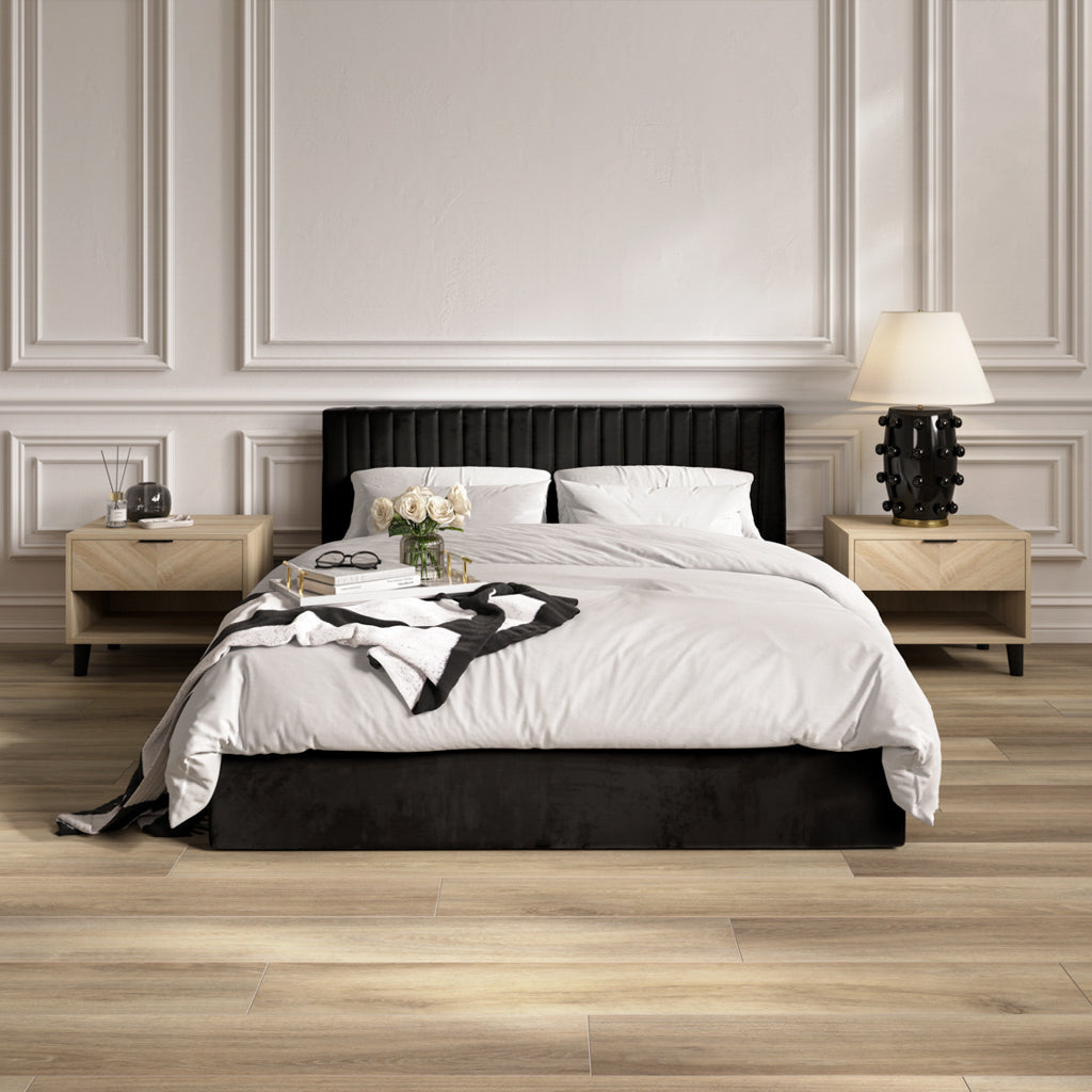 Berlin Black Ottoman Bed In Double