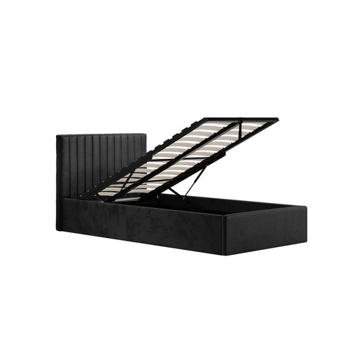 Berlin Black Ottoman Bed In Single