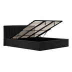 Berlin Black Ottoman Bed In Super Kingsize
