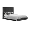Berlin Black Tall Double Ottoman Bed