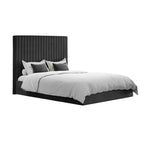 Berlin Black Tall Double Ottoman Bed