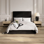 Berlin Black Tall Double Ottoman Bed