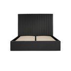 Berlin Black Tall Double Ottoman Bed