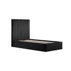 Black Tall Single Ottoman Bed