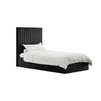 Black Tall Single Ottoman Bed