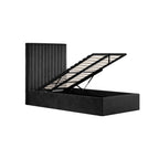 Black Tall Single Ottoman Bed
