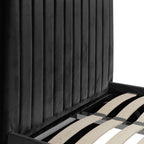 Black Tall Single Ottoman Bed