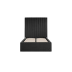 Black Tall Single Ottoman Bed