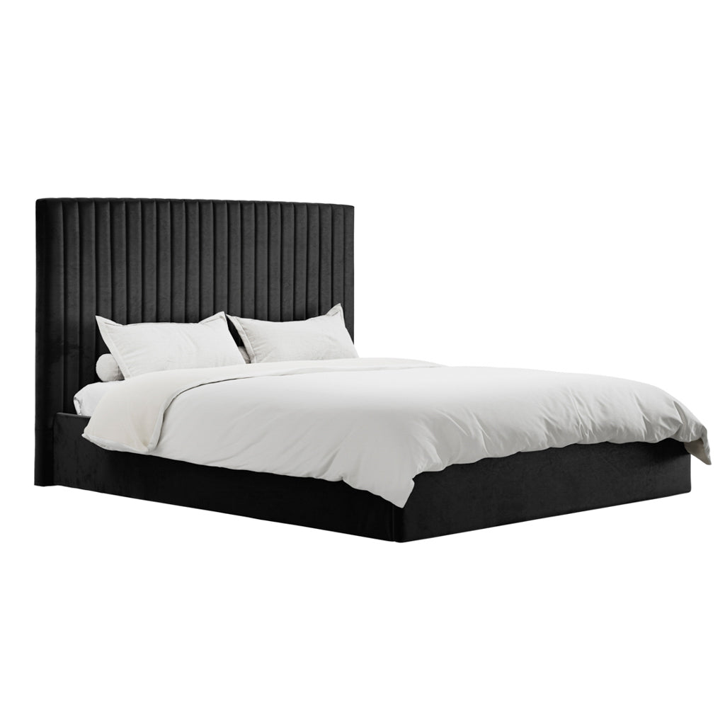 Black Tall Super Kingsize Ottoman Bed
