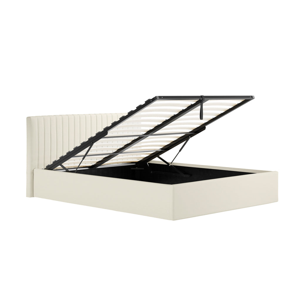 Milk Double Ottoman Bed