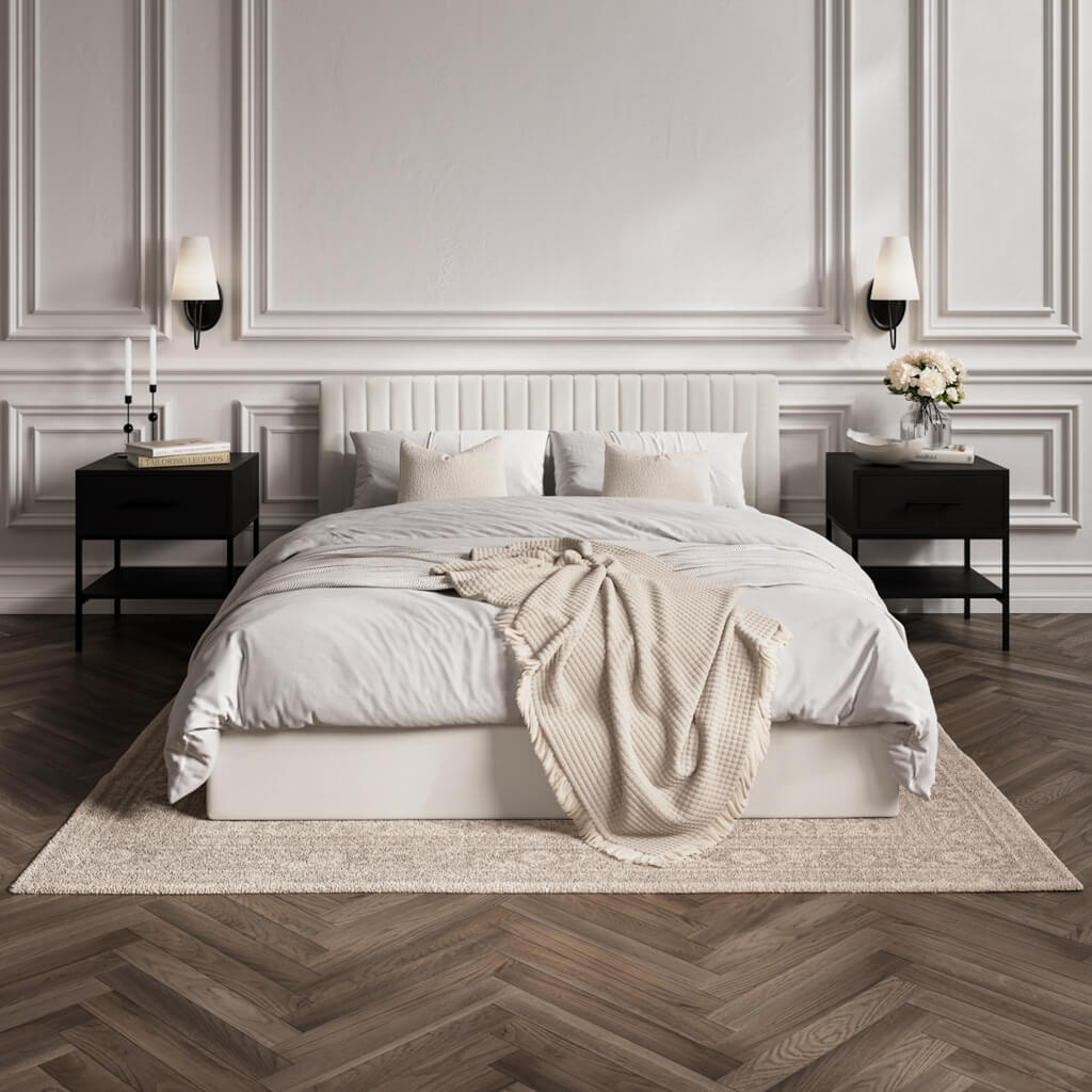 Milk Kingsize Ottoman Bed