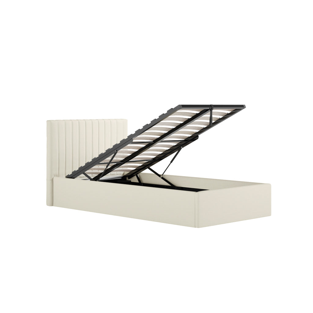 Milk Single Ottoman Bed
