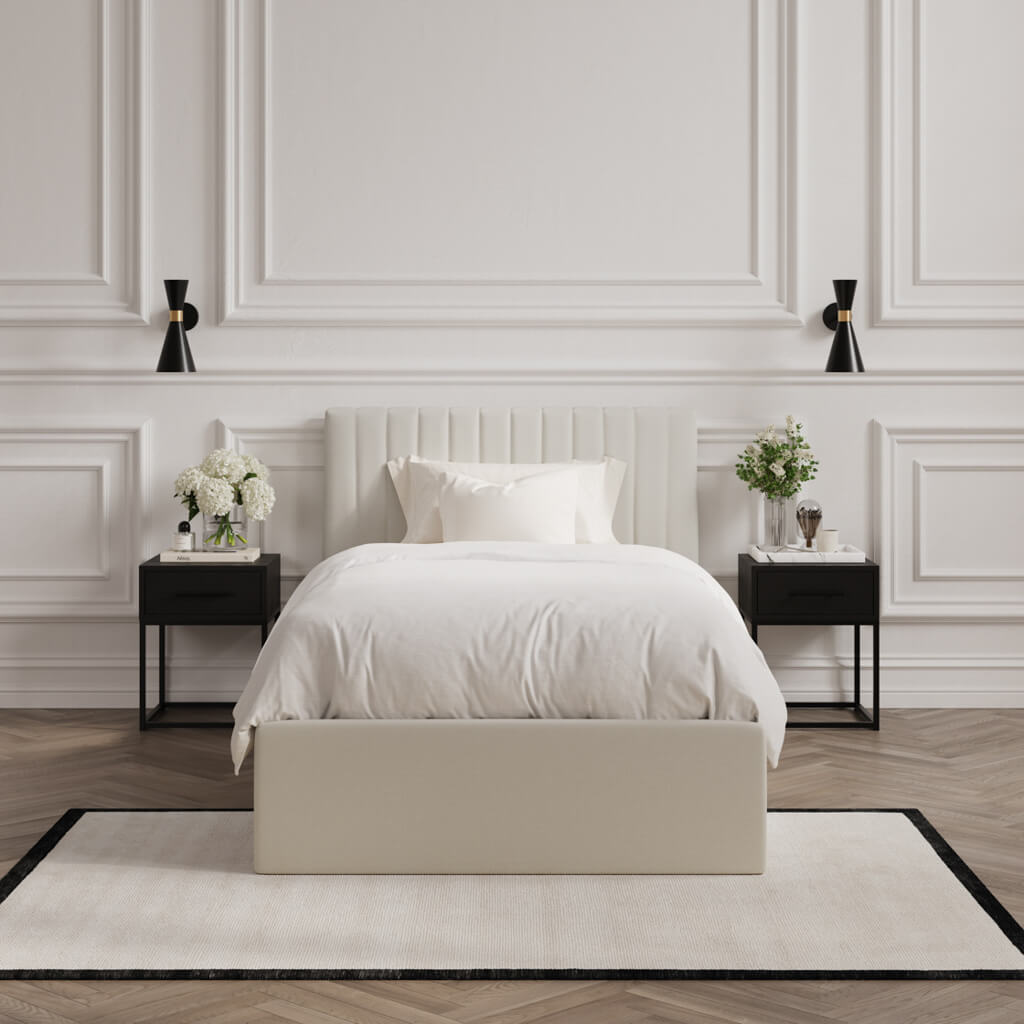 Milk Single Ottoman Bed