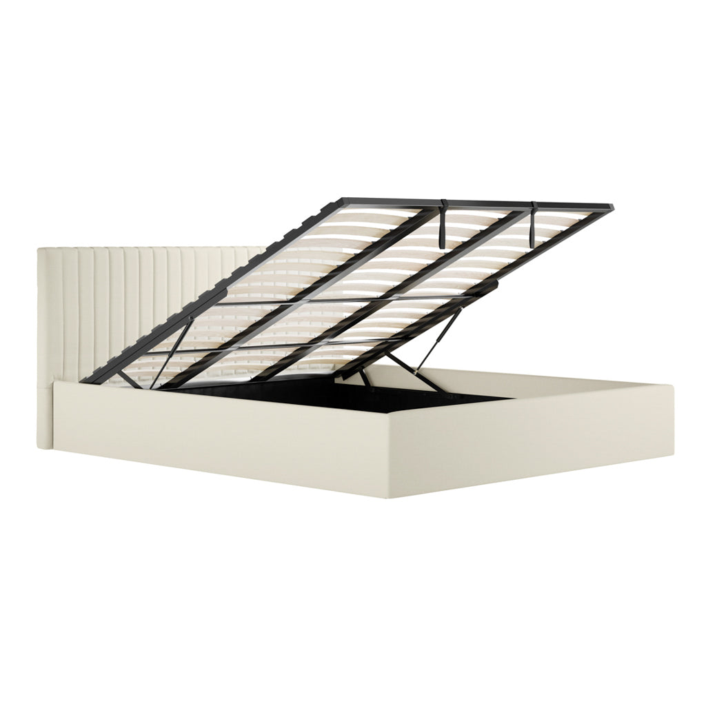 Milk Super Kingsize Ottoman Bed