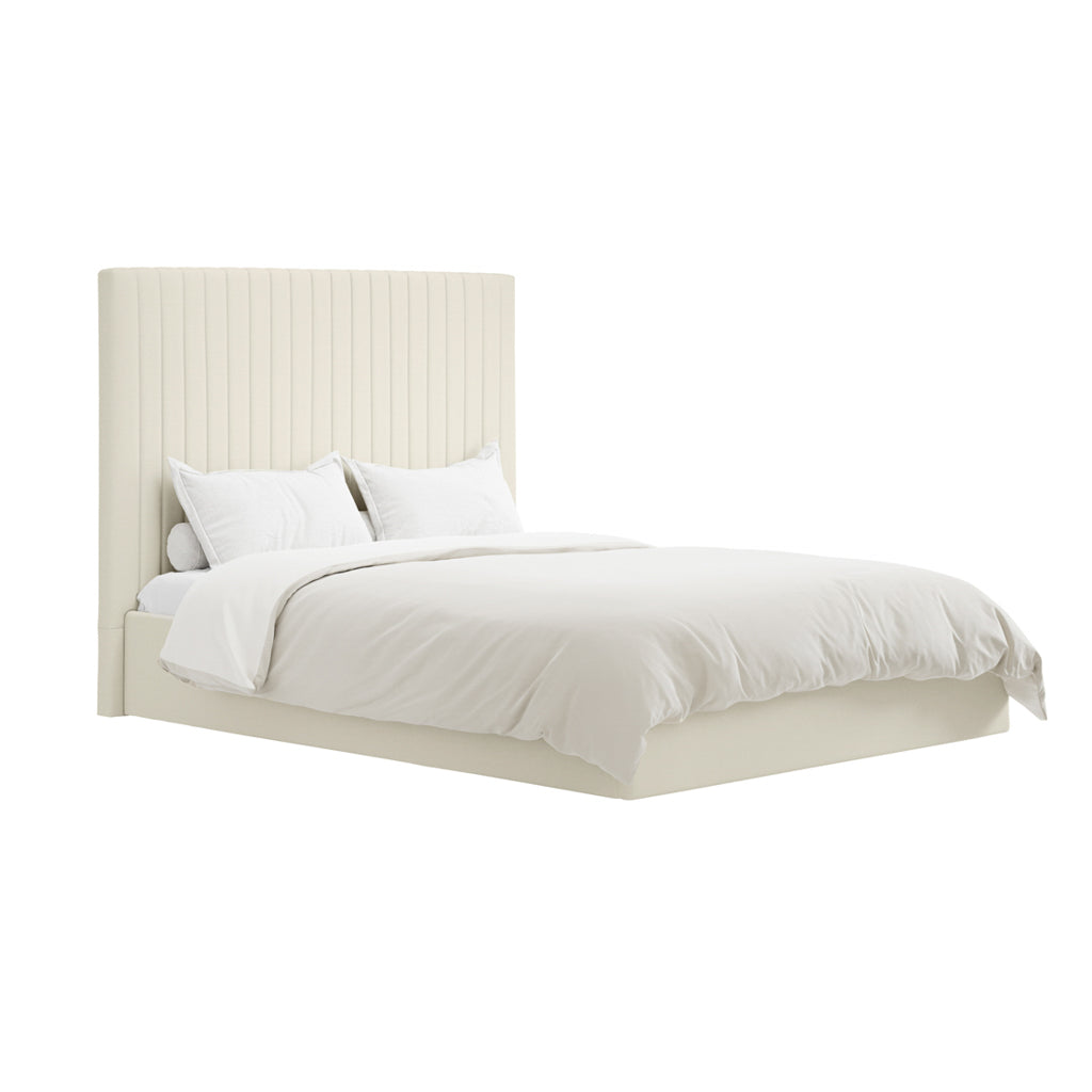 Milk Tall Double Ottoman Bed