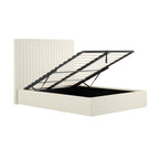 Milk Tall Double Ottoman Bed
