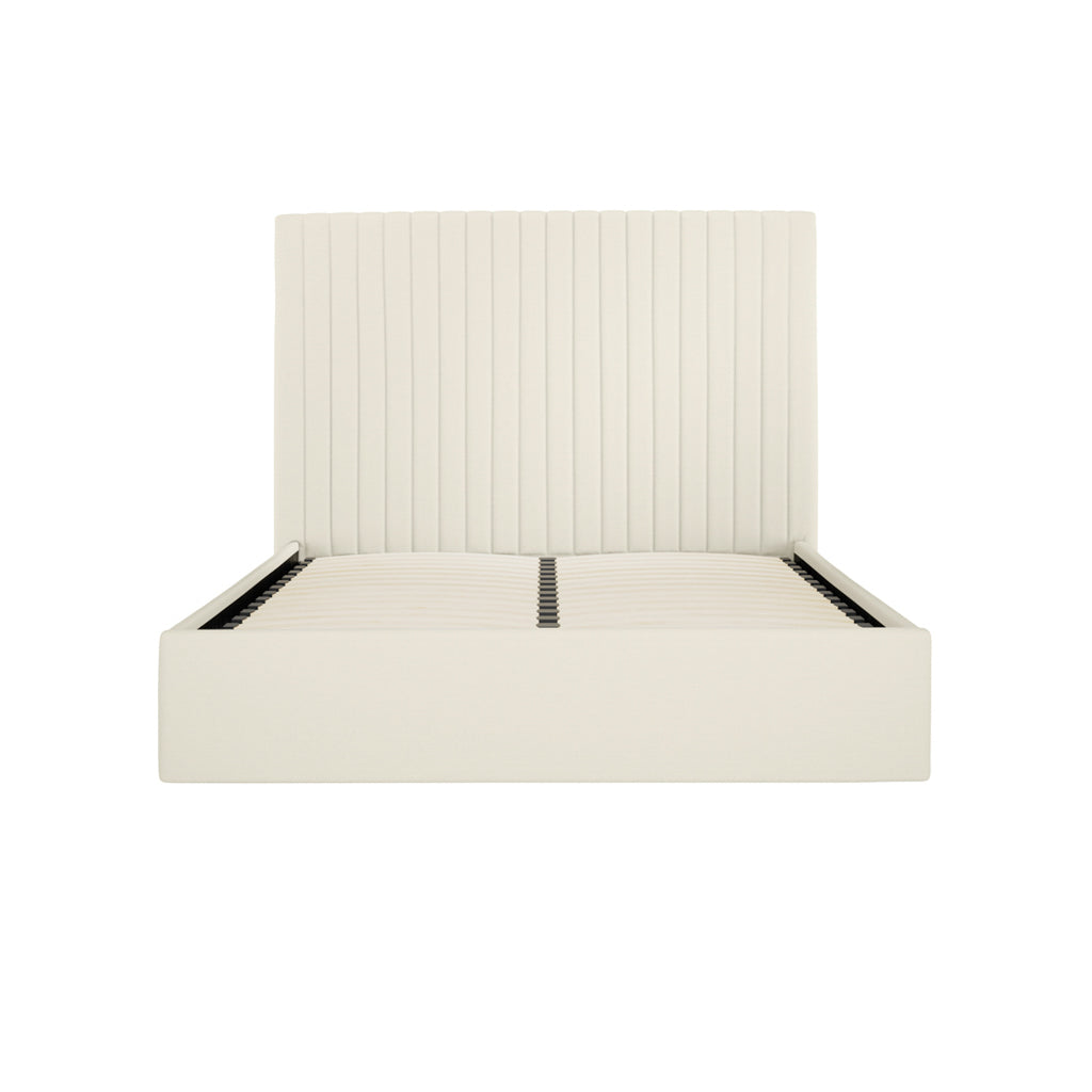 Milk Tall Double Ottoman Bed