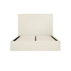Milk Tall Double Ottoman Bed