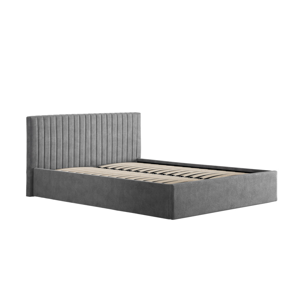 Silver Double Ottoman Bed